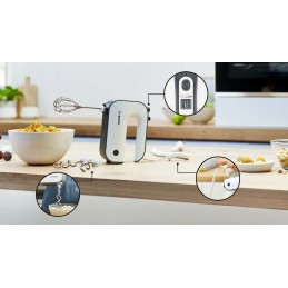 Bosch MFQ49300 batidora Batidora de mano 850 W Negro, Acero inoxidable, Blanco