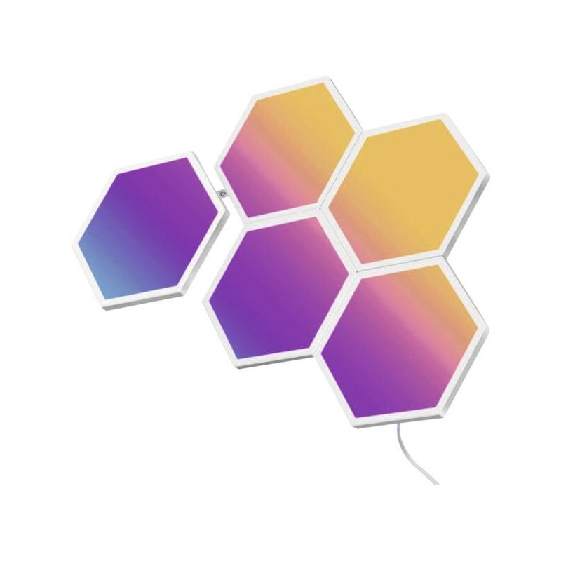 Govee RGBIC Glide Hexa Light Panels 5 pcs Luz de pared inteligente Wi-Fi Bluetooth