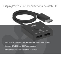 CLUB3D CSV-1009 video splitter DisplayPort 2x DisplayPort