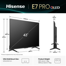 Hisense 43E77Q PRO 109,2 cm (43") 4K Ultra HD Smart TV Wifi Negro