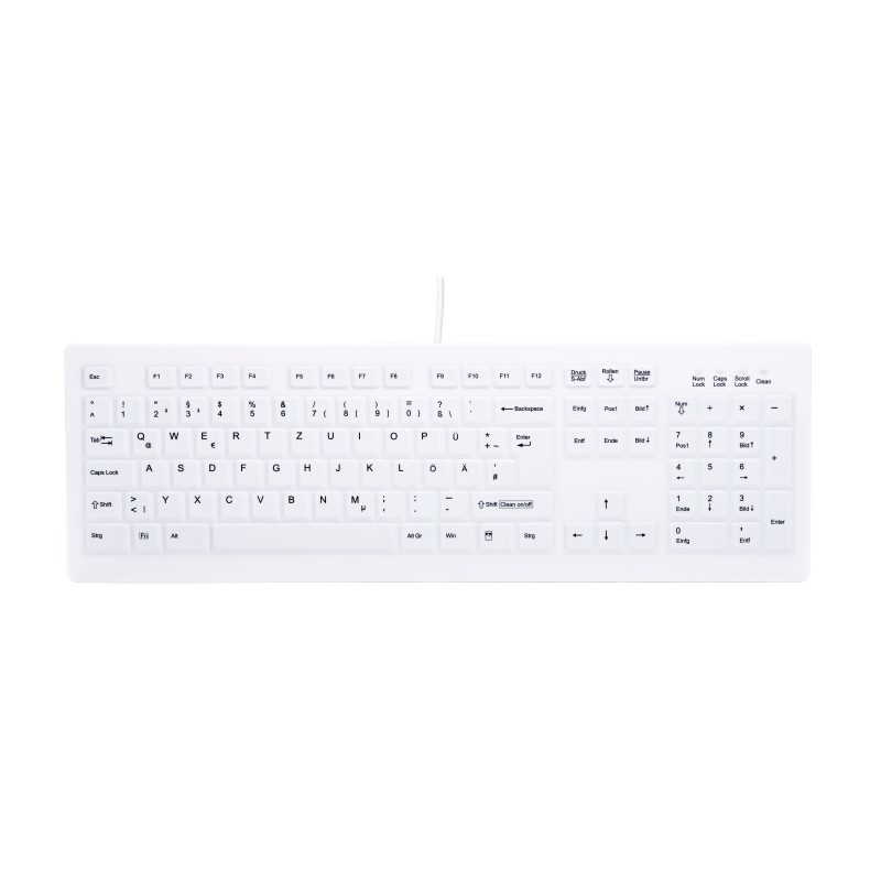 Contour Design Active Key AK-C8100 clavier Bureau RF sans fil Allemand Blanc