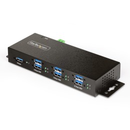 StarTech.com Hub USB Industrial de 7 Puertos Gestionado - Servicio Pesado - Caja de Metal - Protección ESD y Sobretensión -