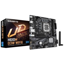 GIGABYTE H610M D3W WIFI6 Mainboard - Unterstützt Intel Core Prozessoren der 14. Generation, 5+1+1 Phasen VRM, bis zu 5600MHz