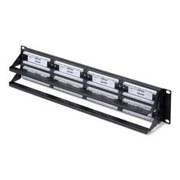 StarTech.com Panel de Parcheo 2U de 48 Puertos Cat6 RJ45 de Montaje en Rack de Servidores - UTP -Tipo 110 Punch Down - Panel de