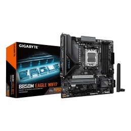 GIGABYTE B850M EAGLE WIFI7 Placa Base – CPUs AMD Ryzen Serie 9000, VRM digital de 8+2+2 fases, hasta 8200 MHz DDR5 (O.C.), 1×