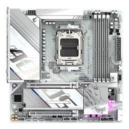 GIGABYTE X870M AORUS ELITE WIFI7 ICE Mainboard – Unterstützt AMD Ryzen 9000 CPUs, digitales 14+2+2-Phasen-VRM, bis zu 8200 Hz
