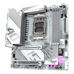 GIGABYTE X870M AORUS ELITE WIFI7 ICE Carte Mère – Compatible avec processeurs AMD Ryzen 9000, VRM numérique 14+2+2 phases,