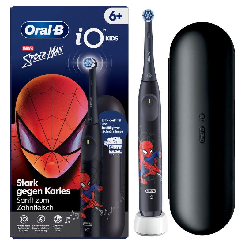 Oral-B iO Kids 6+ Spiderman Elektrische Zahnbürste inkl. 1 Aufsteckbürste, 1 Reise-Etui