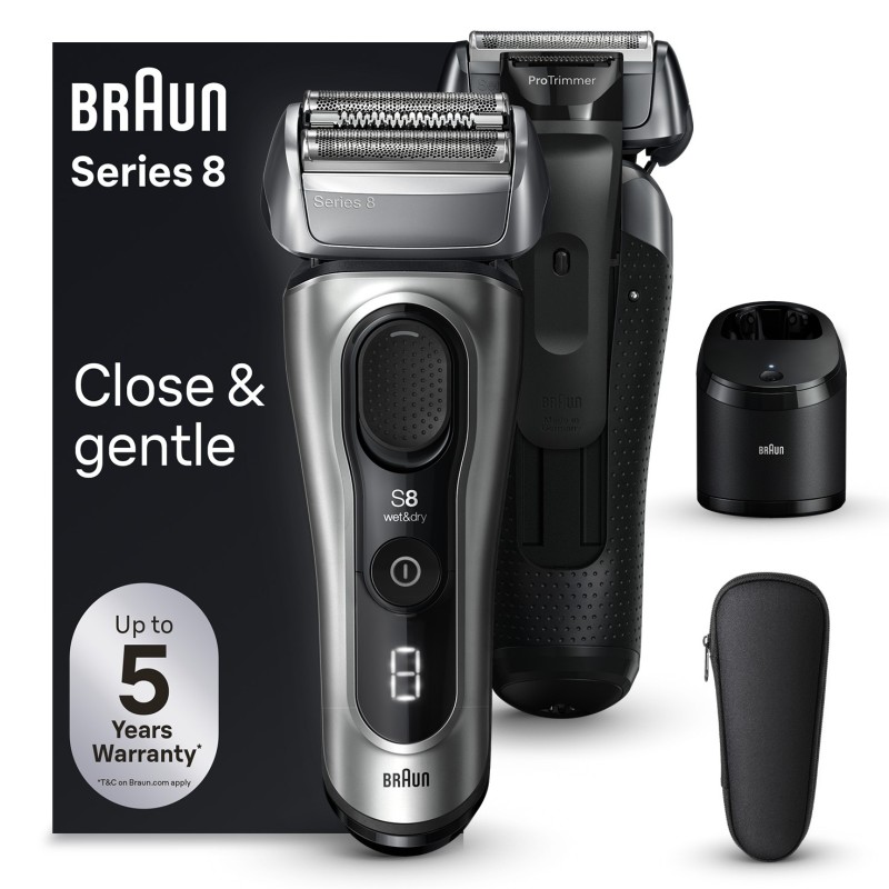 Braun Series 8 8567cc Foil shaver Trimmer Black, Silver
