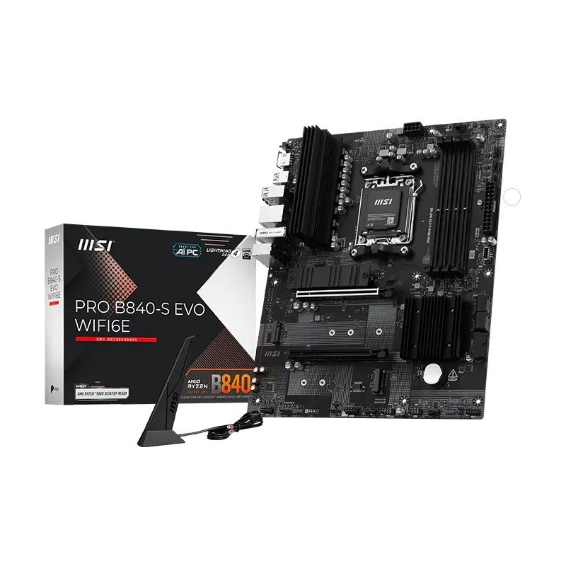 MSI Pro B840-S EVO WIFI6E AMD B840 Zócalo AM5 ATX