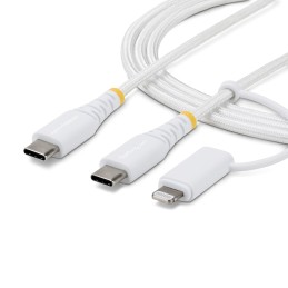 StarTech.com Cable de Carga USB-C de 1m con Adaptador Lightning - Cable Cargador USB Tipo C - 30W 60W(3A) - Cable Tipo C