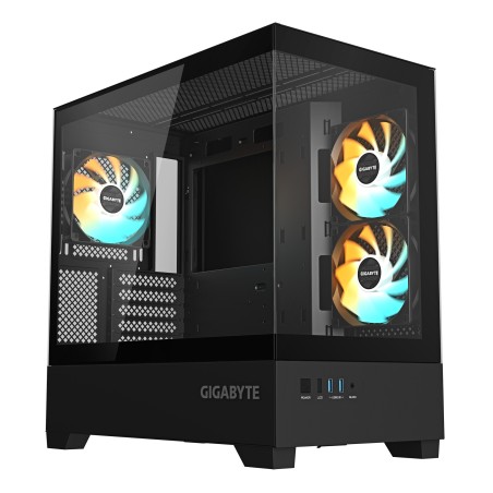GIGABYTE C201 PANORAMIC PC-Gehäuse – Mid-Tower, m-ATX, Unterstützung für 360-mm-Radiator, 3 vorinstallierte Lüfter, USB 3.0,