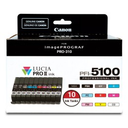 Canon PFI-5100 Multipack Druckerpatrone 10 Stück(e) Original Standardertrag Cyan, Mattschwarz, Schwarz