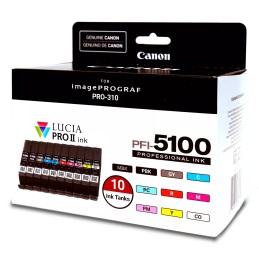 Canon PFI-5100 Multipack cartuccia d'inchiostro 10 pz Originale Resa standard Ciano, Nero opaco, Nero
