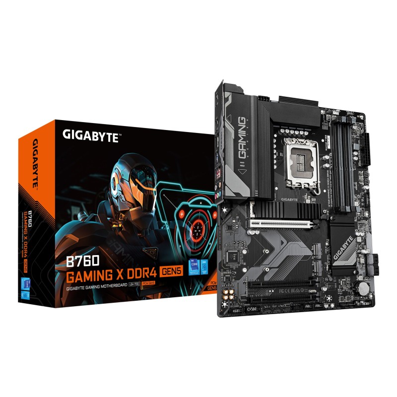 GIGABYTE B760 GAMING X DDR4 GEN5 Placa Base – Compatible con procesadores Intel Core 14ᵃ generación, VRM de 8+1+1 fases, hasta