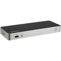 StarTech.com Station d'Accueil USB C - Double Écran HDMI & DisplayPort 4K 30Hz - Dock USB Type-C pour PC Portable 60W PD, SD,