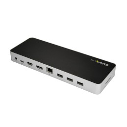 StarTech.com Station d'Accueil USB C - Double Écran HDMI & DisplayPort 4K 30Hz - Dock USB Type-C pour PC Portable 60W PD, SD,