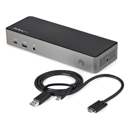StarTech.com Dock USB-C & USB-A - Station d'Accueil Universelle à Triple Écran DisplayPort & HDMI 4K 60Hz - 85W Power Delivery,