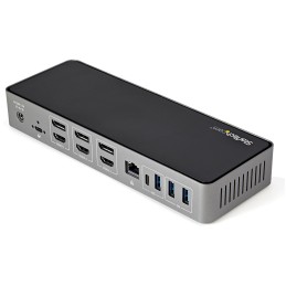 StarTech.com Dock USB-C & USB-A - Station d'Accueil Universelle à Triple Écran DisplayPort & HDMI 4K 60Hz - 85W Power Delivery,