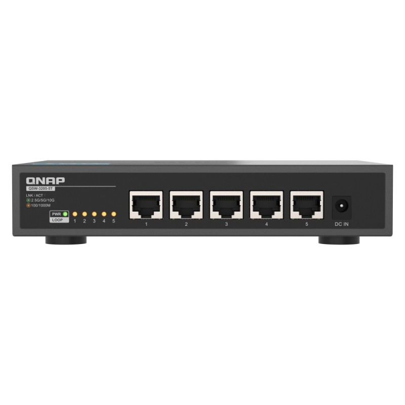QNAP QSW-3205-5T Netzwerk-Switch Unmanaged 10G Ethernet (100 1000 10000) Desktop Schwarz