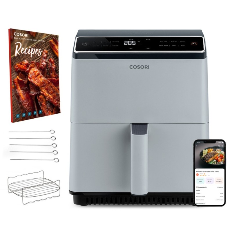 Cosori Dual Blaze Unique 6,4 L Autonome 1750 W Friteuse d’air chaud Gris clair