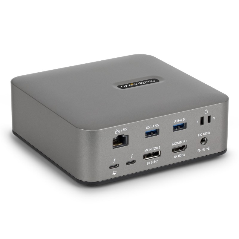 StarTech.com Dock Thunderbolt 5, Double 8K 60Hz, Triple 4K pour Windows, Jusqu'à Double 6K 60Hz pour Mac - Station d'Accueil