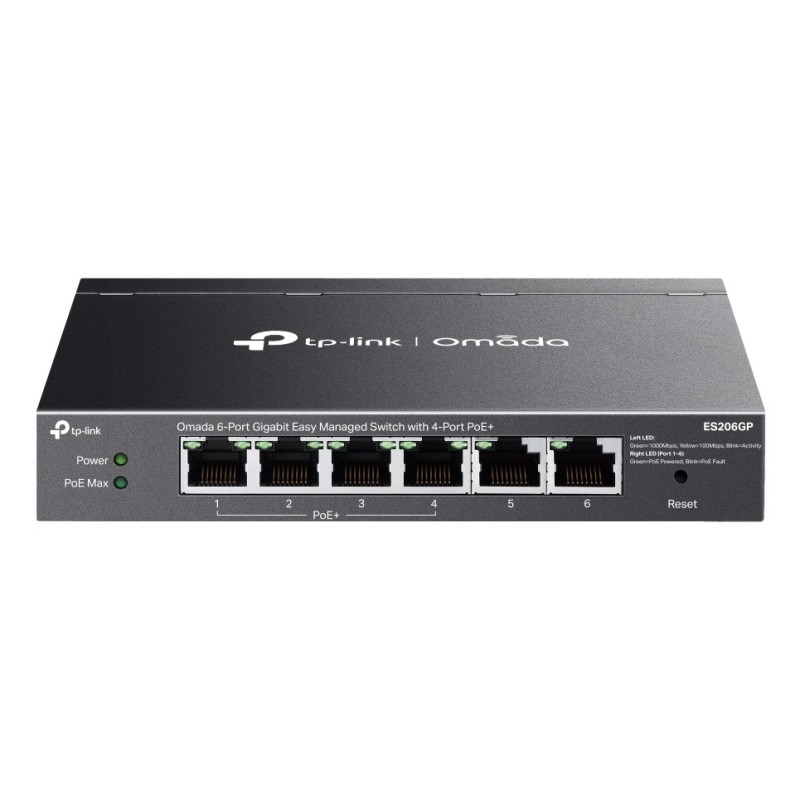 TP-Link Omada ES206GP network switch Managed Gigabit Ethernet (10 100 1000) Power over Ethernet (PoE) Black