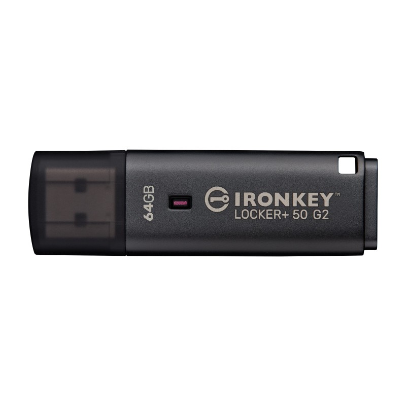 Kingston Technology IronKey Locker+ 50 G2 USB flash drive 64 GB USB Type-A 3.2 Gen 1 (3.1 Gen 1) Black