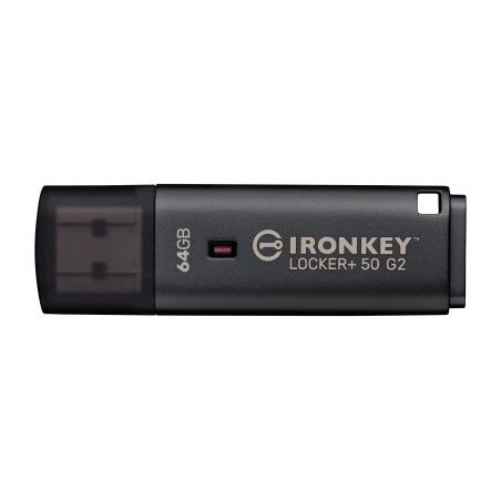 Kingston Technology IronKey Locker+ 50 G2 USB flash drive 64 GB USB Type-A 3.2 Gen 1 (3.1 Gen 1) Black