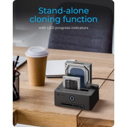 ICY BOX IB-1233CL-CR, HDD Docking & Klonstation mit Kartenlesern CF + SD und USB Hub, USB 3.2 Gen1 (5 Gbit s)