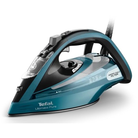 Tefal Ultimate Pure FV9851E0 Bügeleisen Trocken- & Dampfbügeleisen Durilium AirGlide Autoclean soleplate 3200 W Schwarz, Blau