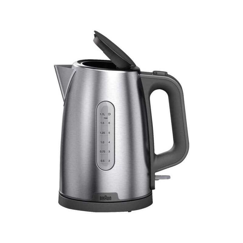 Braun WK 1500 GY electric kettle 1.7 L 2200 W Gray, Stainless steel