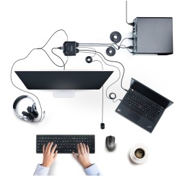 StarTech.com C2-H46-UAC-CBL-KVM interruptor KVM Negro