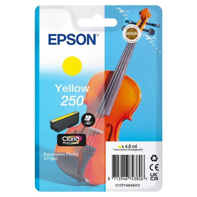 Epson 250 Violin Claria Photo HD cartuccia d'inchiostro 1 pz Originale Giallo