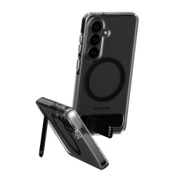 PanzerGlass CARE™ by ® Urban Explorer Case Transparent w. Black Kickstand & Qi Samsung Galaxy S26 funda para teléfono móvil