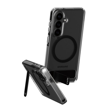 PanzerGlass CARE™ by ® Urban Explorer Case Transparent m. Schwarz Kickstand & Qi Samsung Galaxy S26