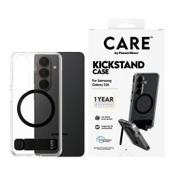 PanzerGlass CARE™ by ® Urban Explorer Case Transparent w. Black Kickstand & Qi Samsung Galaxy S26 funda para teléfono móvil