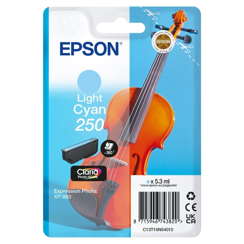 Epson 250 Violin Claria Photo HD cartucho de tinta 1 pieza(s) Original Cian claro