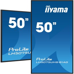 iiyama LH5075UHS-B1AG signage display Digital signage flat panel 49.5" LCD Wi-Fi 500 cd m² 4K Ultra HD Black Built-in processor