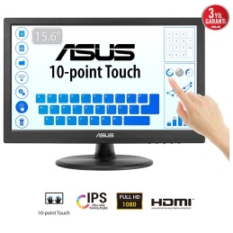 ASUS Touch VT169HE Computerbildschirm 39,6 cm (15.6") 1920 x 1080 Pixel Full HD LED Touchscreen Tisch Schwarz