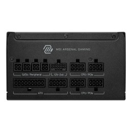 MSI MAG A1000GLS PCIE5 unidad de fuente de alimentación 1000 W 24-pin ATX ATX Negro