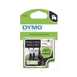 DYMO Original D1 Hochleistungs-Etikettenband | schwarz auf weiß |19 mm x 3,5 m | permanent haftendes Nylon- Schriftband | für