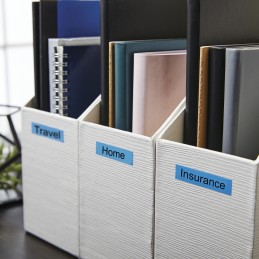 DYMO D1 etiquetas auténticas | impresión negra sobre fondo azul | 12 mm × 7 m | etiquetas autoadhesivas para etiquetadoras