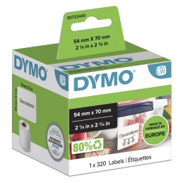 DYMO Original LabelWriter Mehrzwecketiketten | 54 mm x 70 mm | Rolle mit 320 leicht ablösbaren Etiketten | selbstklebend | für