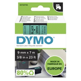 DYMO D1 etichette originali | 9 mm x 7 mm | stampa nera su verde | etichette autoadesive per etichettatrice LabelManager | 1
