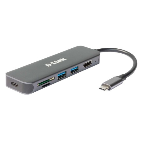 D-Link DUB-2327 laptop dock port replicator Wired USB Type-C Gray