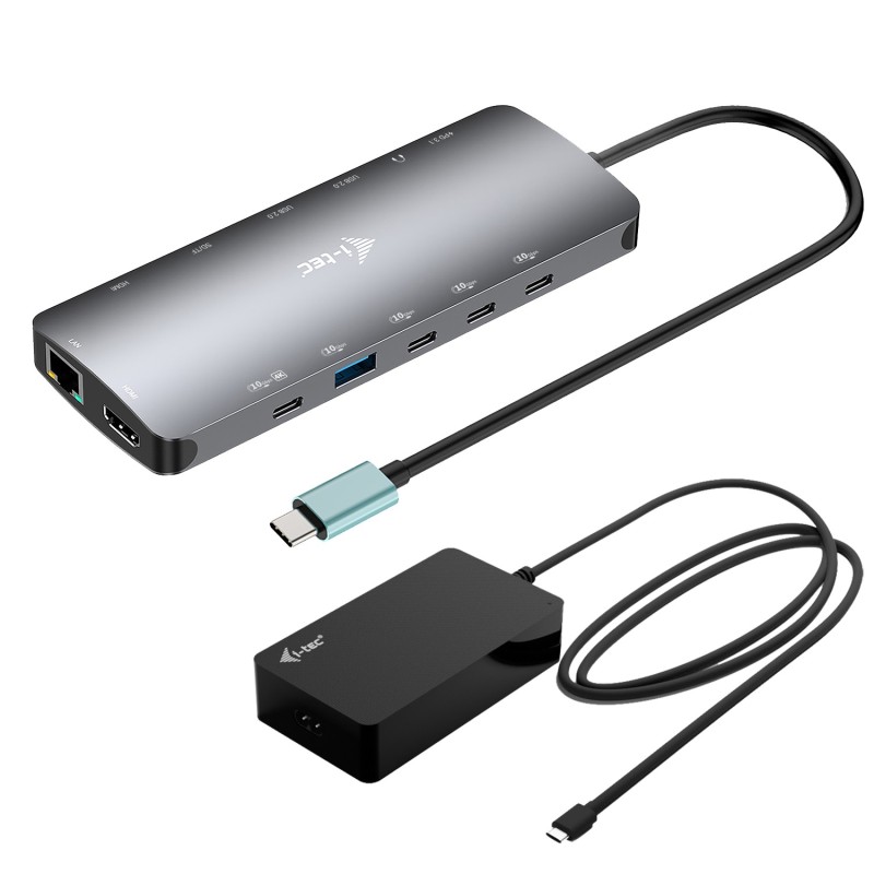 i-tec Metal C31NANOTRIPLEDOCKPD Wired USB 3.2 Gen 1 (3.1 Gen 1) Type-C Gray