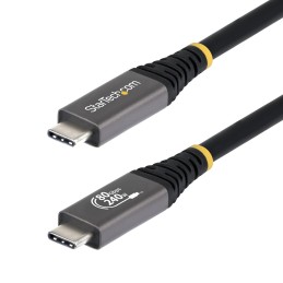 StarTech.com Câble USB4 de 1,5m, 80 Gbit s, Câble USB-C Certifié USB-IF, 240 W PD, 8K 120 Hz 4K 240 Hz DP2.1 DP80, Gaine en