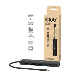 CLUB3D CSV-2553 hub & concentrateur USB Type-C 5000 Mbit s Noir