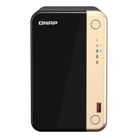 QNAP TS-264 NAS Tower Intel® Celeron® N5095 8 GB 0 TB QNAP QTS Schwarz, Gold
